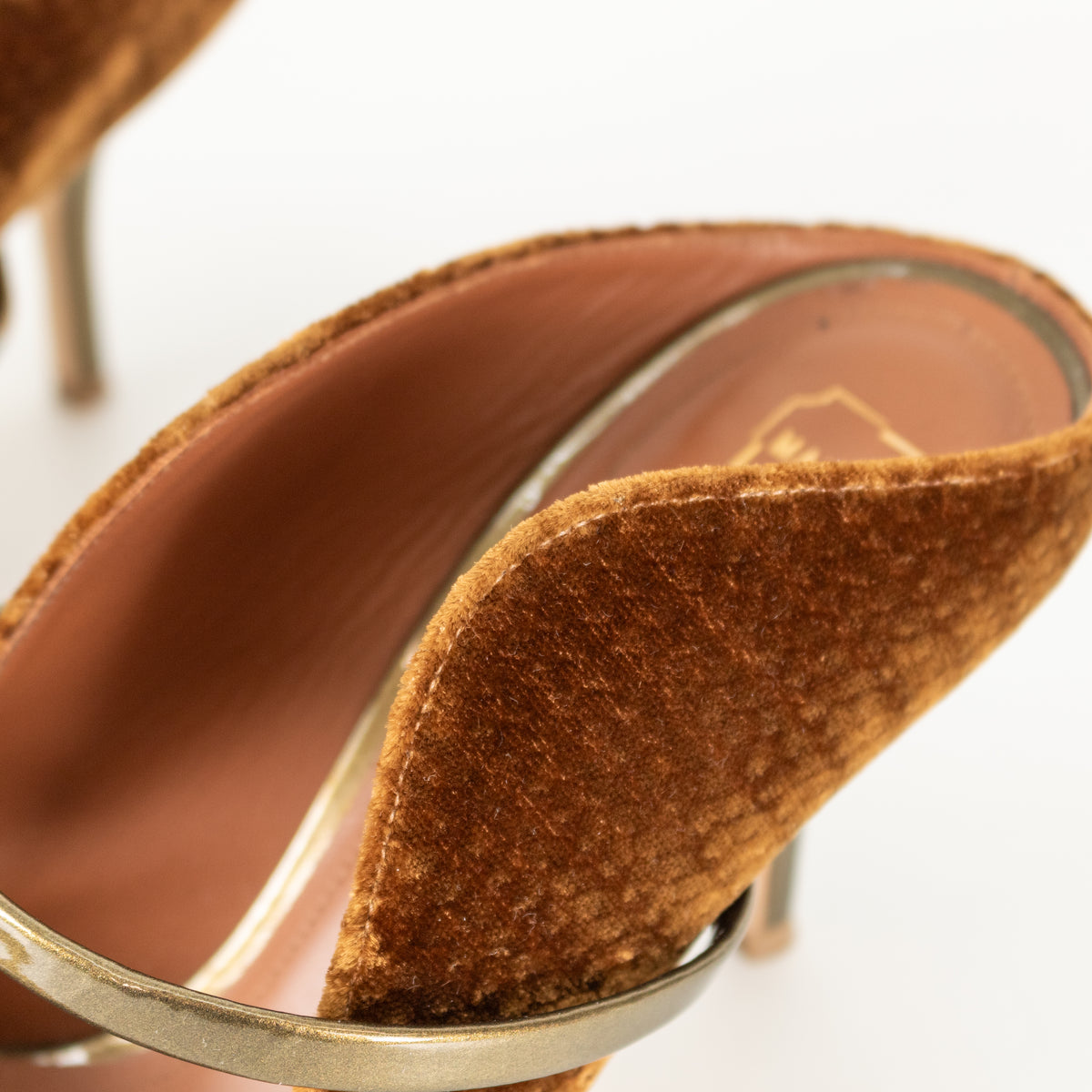 Malone Souliers Gold & Mustard Velvet Shoes