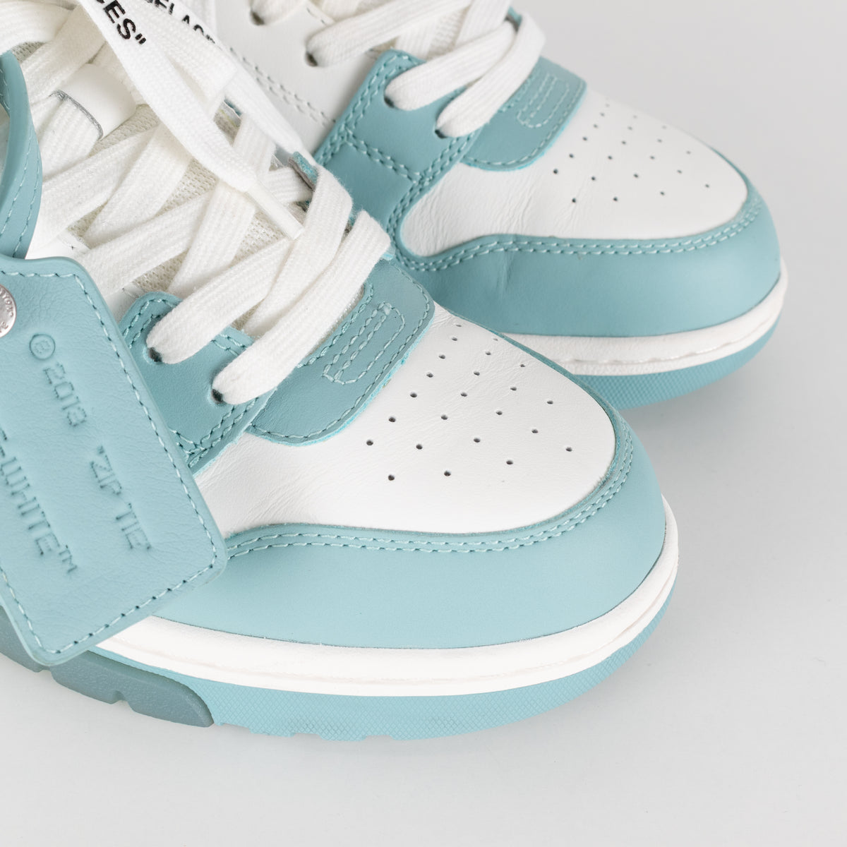 Off White Teal Out Of Office Sartorial Stitiching Trainers