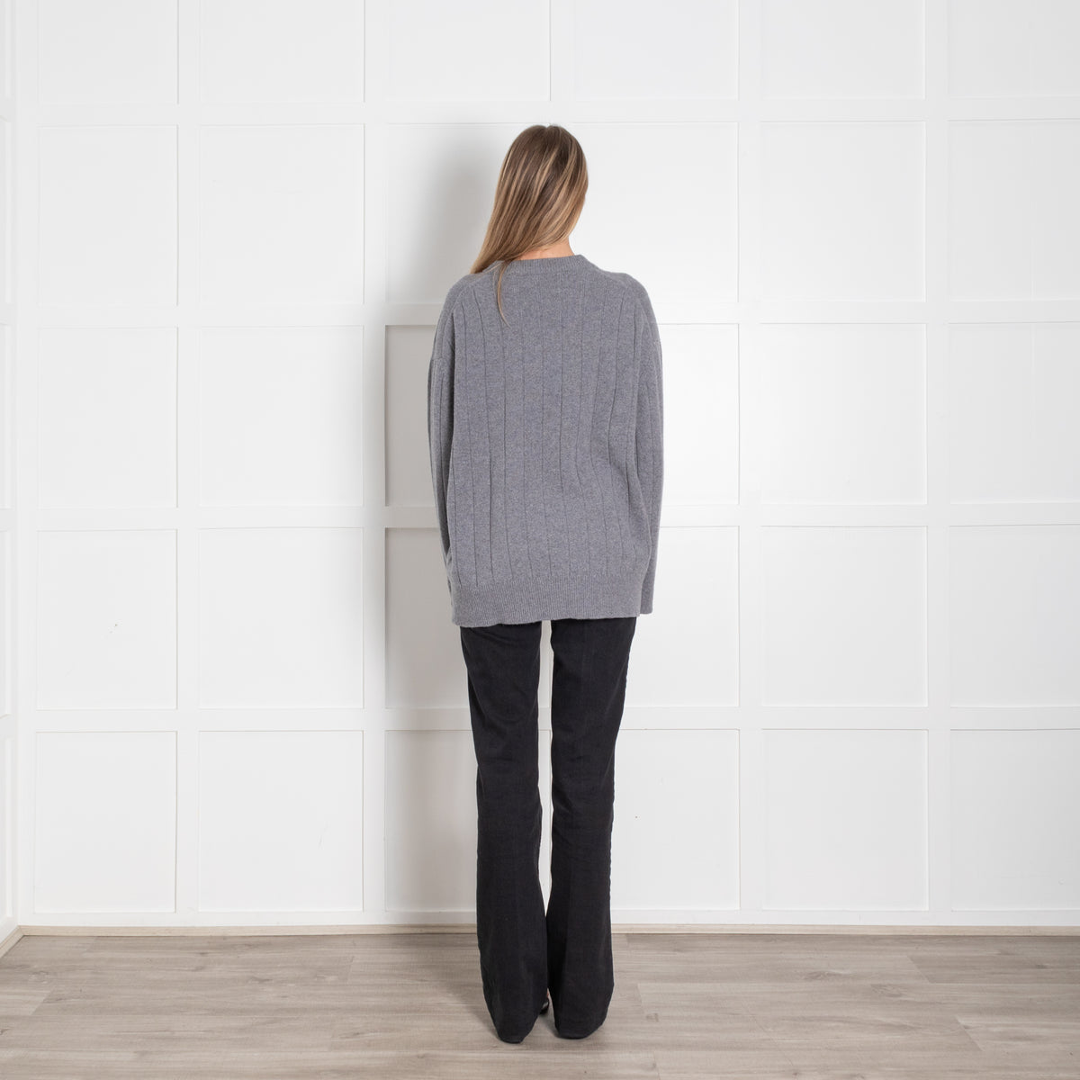 &Daughter Dark Grey Jumbo Rib Wool Jumper