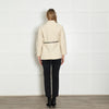 Ba&sh Cream Textured Wool Leather Belt Jacket