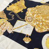 Christian Dior Black, Cream And Gold Silk Scarf