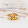 Chanel Gold Quilt Effect CC Brooch