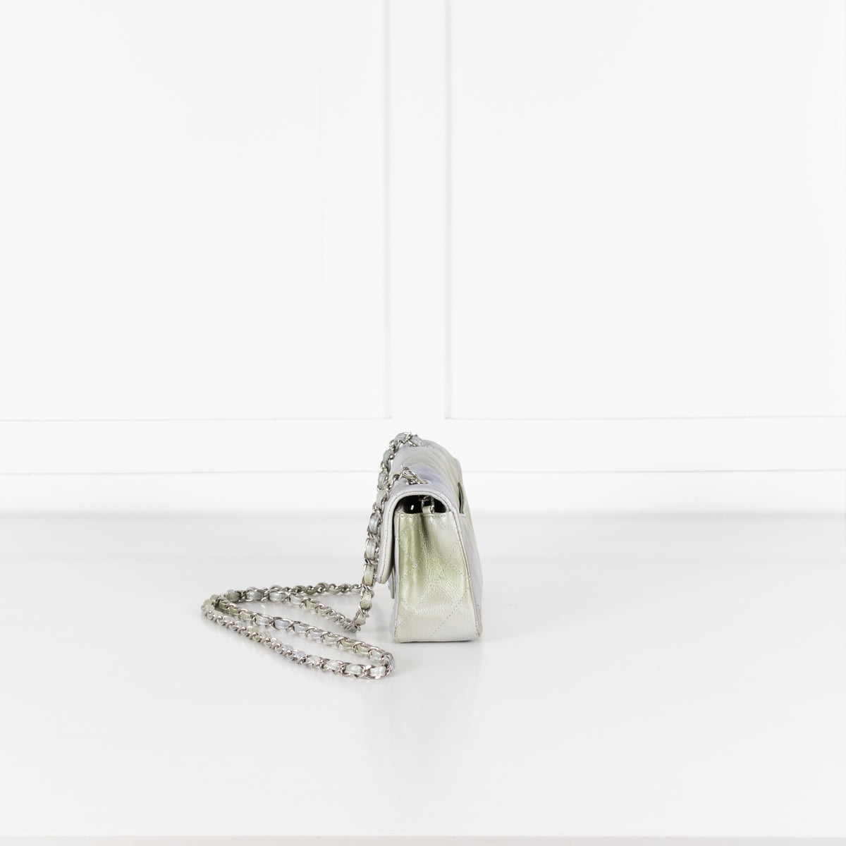 Chanel Green and Silver Limited Edition Mini Flap