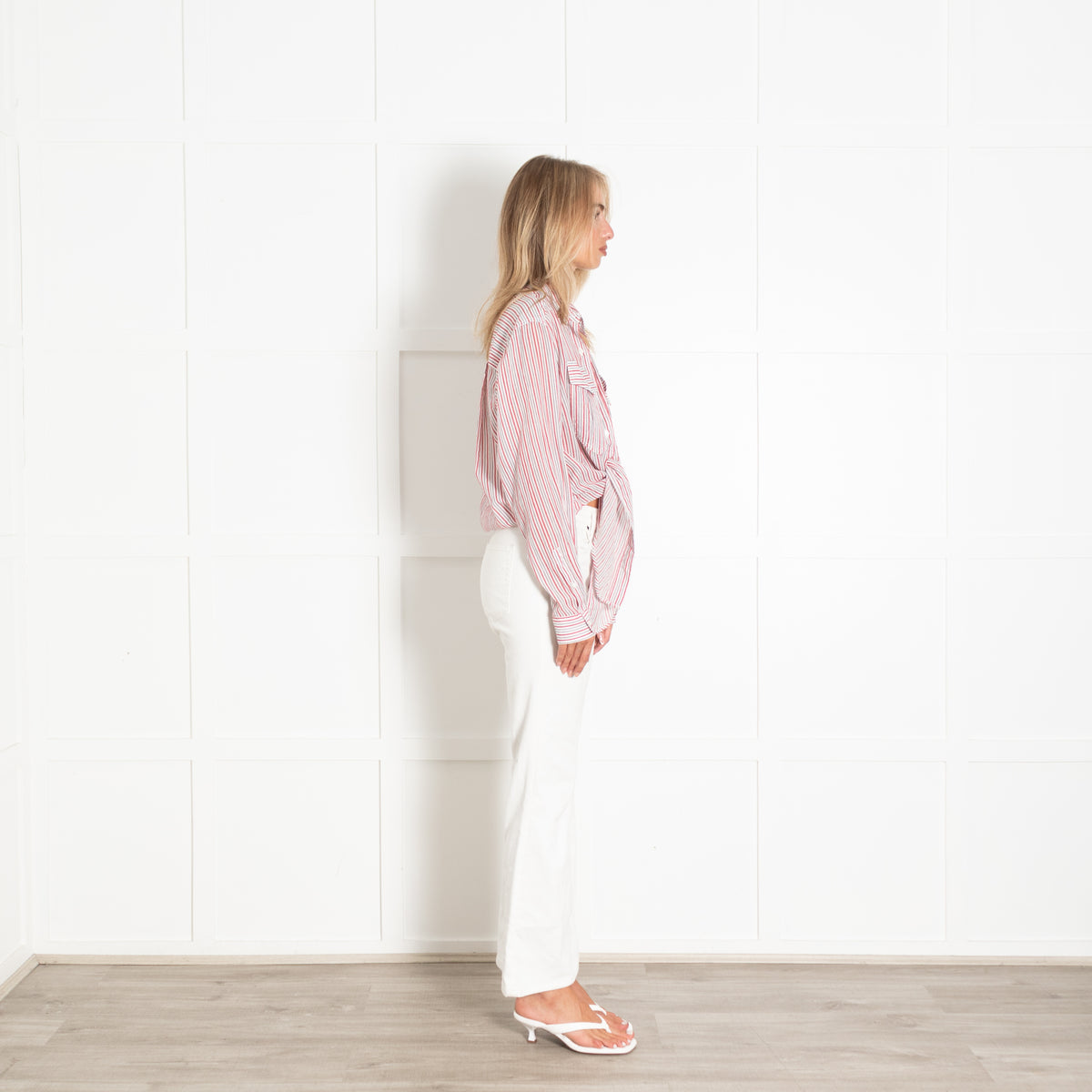 Isabel Marant Etoile White Red Blue Striped Cotton Shirt