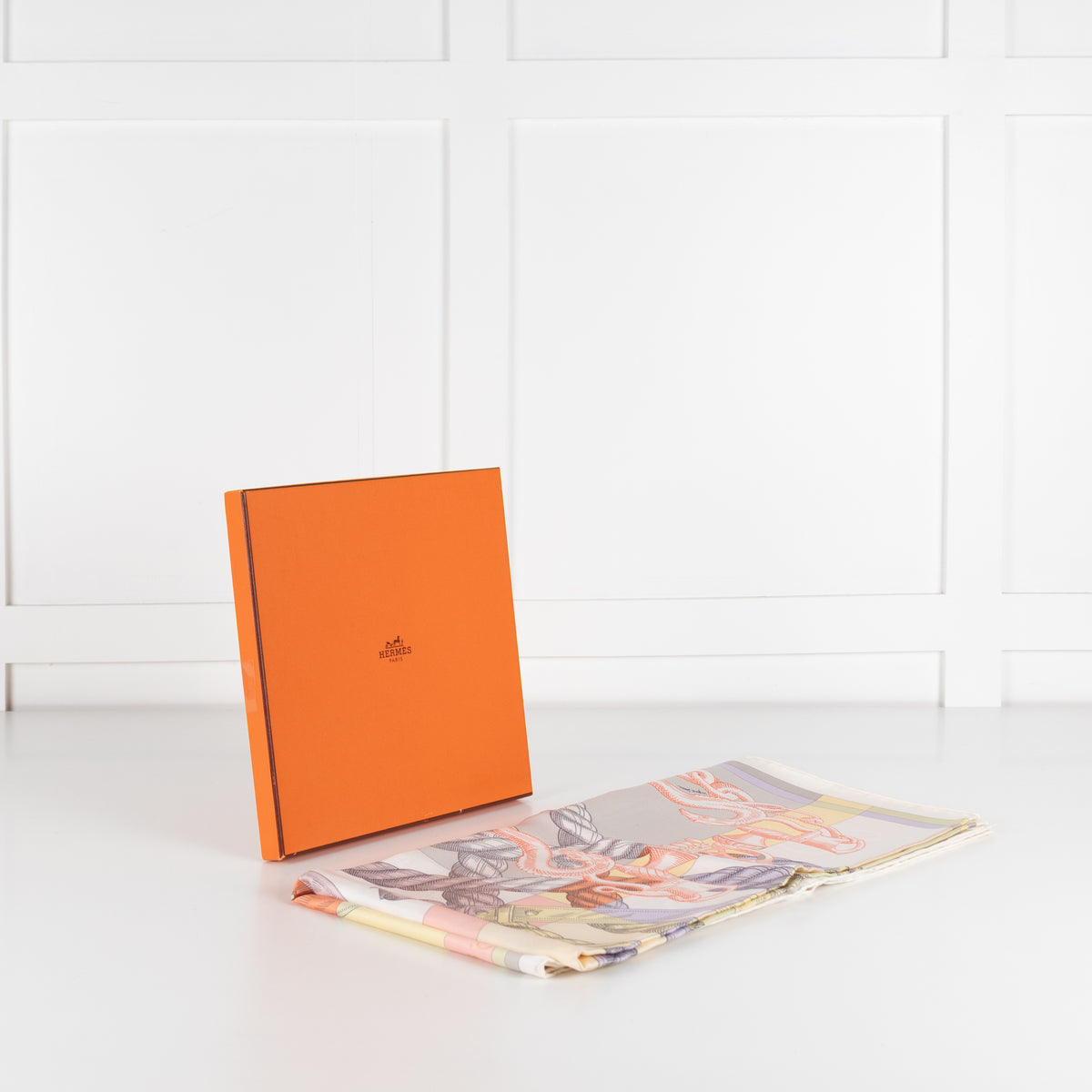 Hermes Cream Yellow Orange Silk Della Cavalleria Scarf