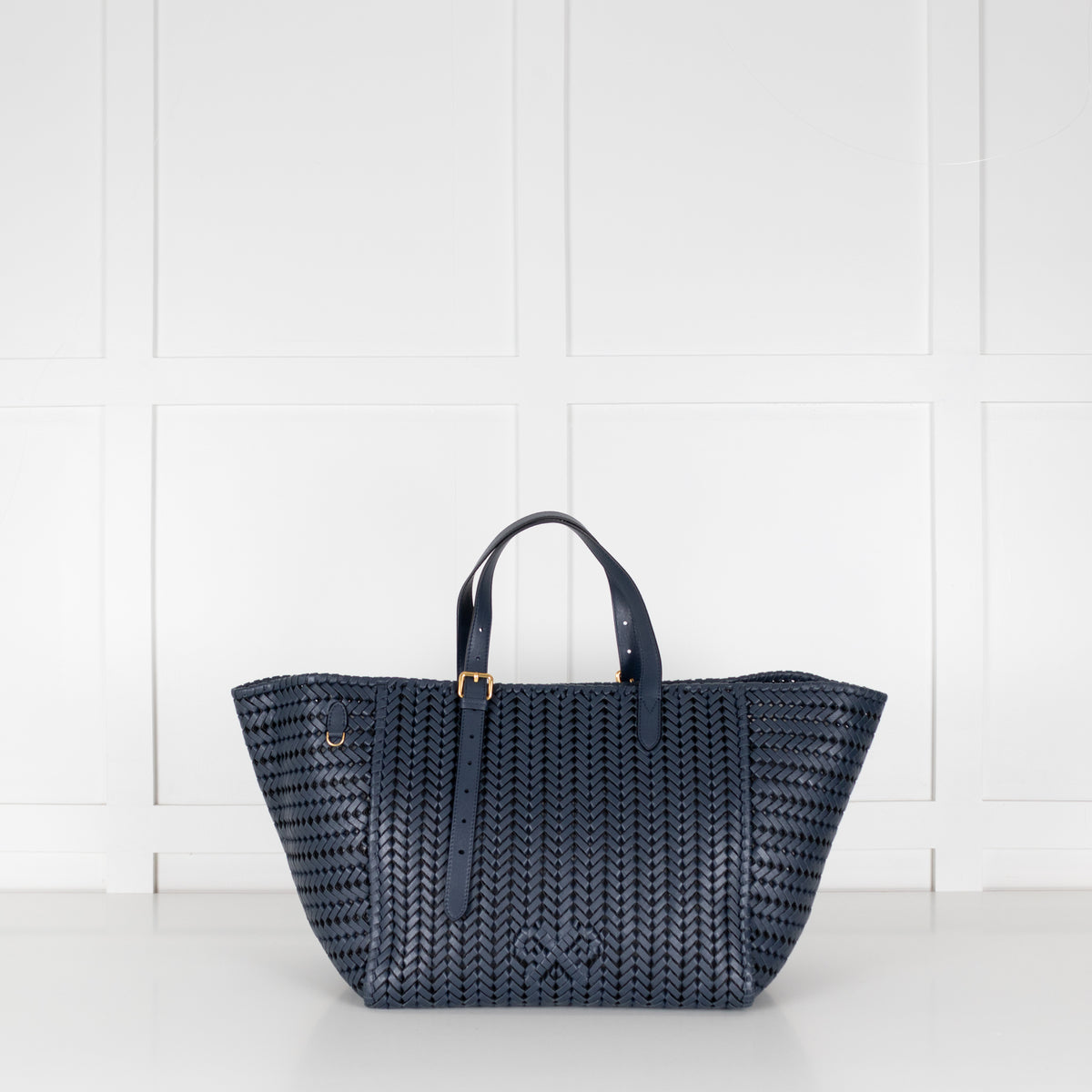 Anya Hindmarch Navy Neeson Large Leather Tote