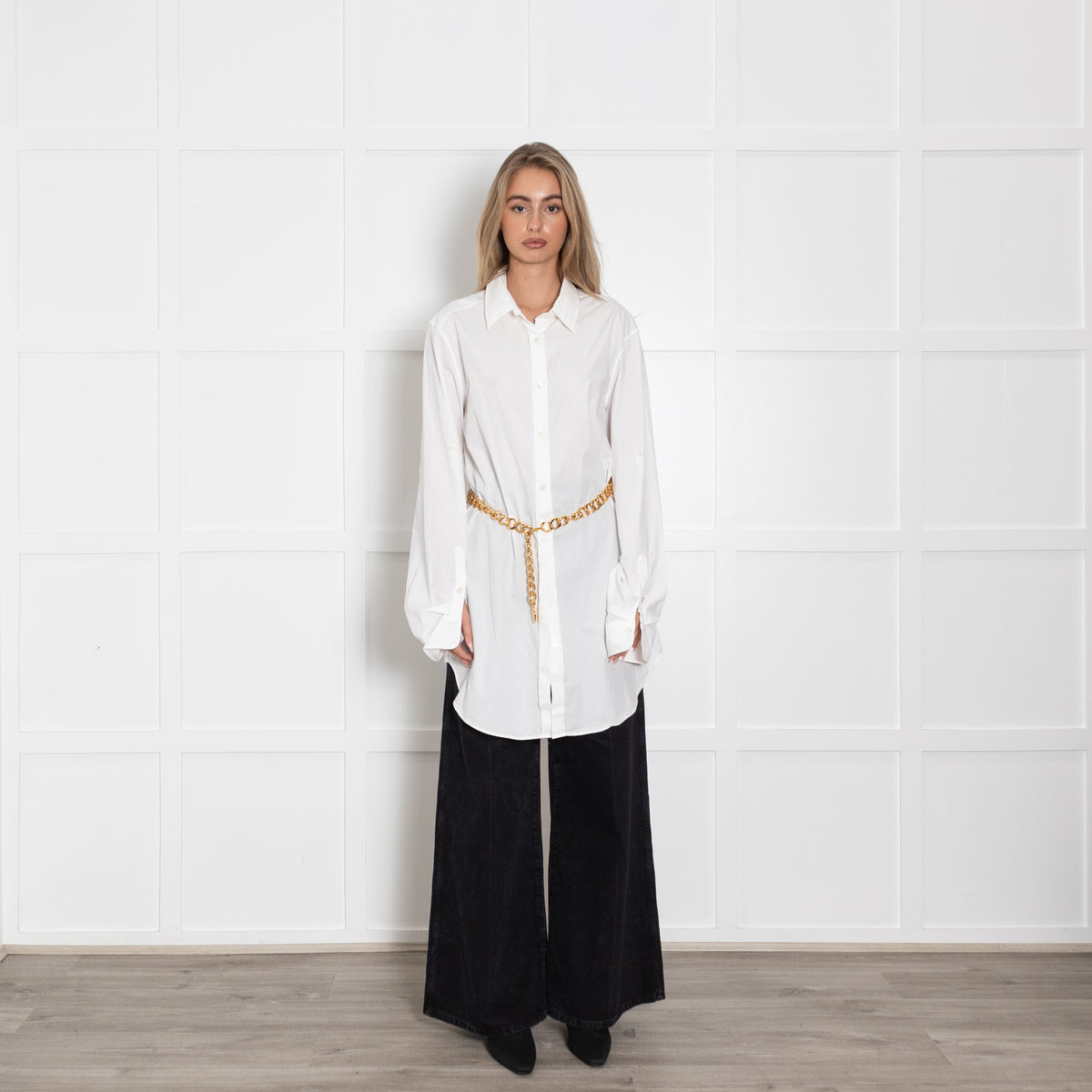 Ann Demeulemeester White Long  Oversized Shirt