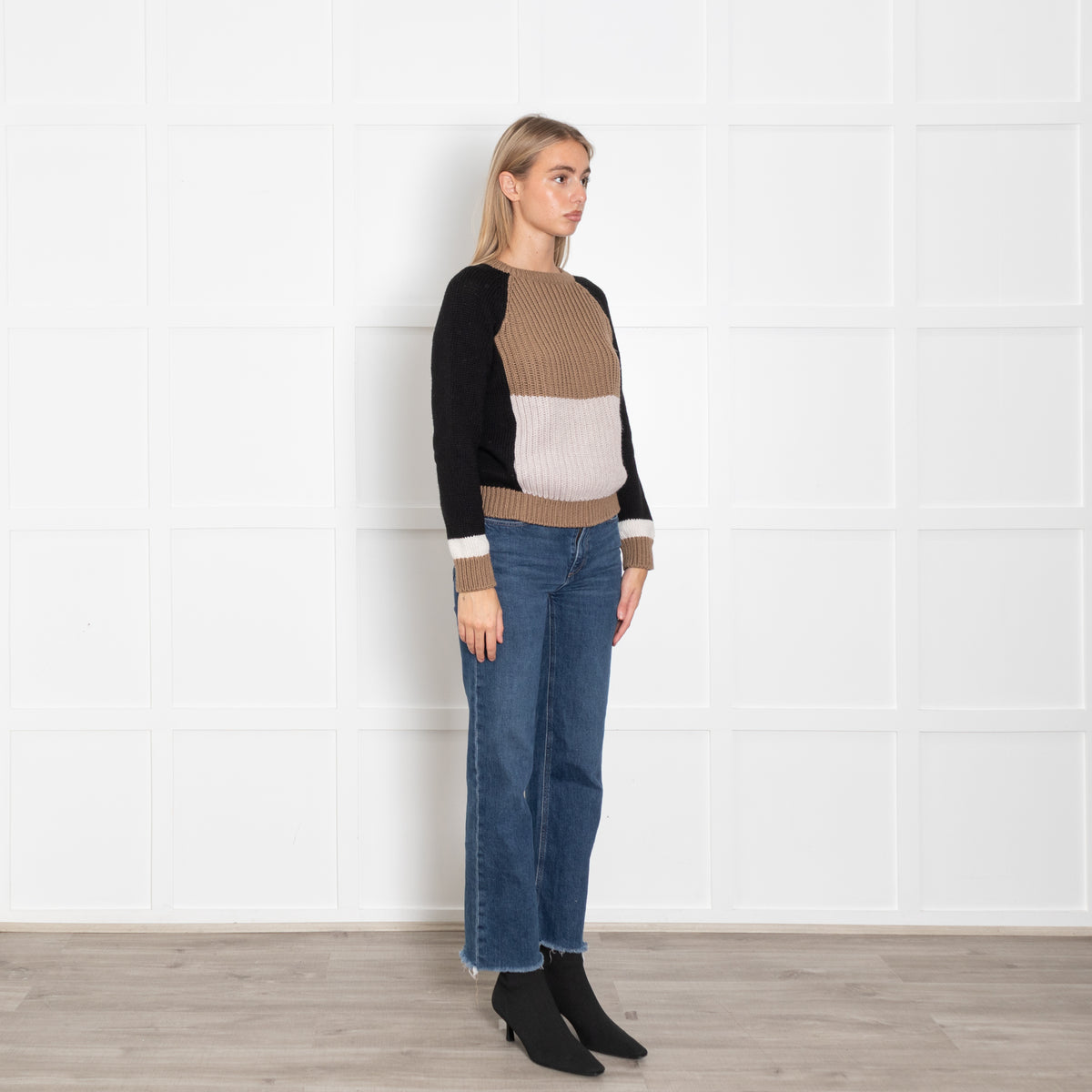 Weekend Max Mara Brown Black Sleeves Wool Jumper