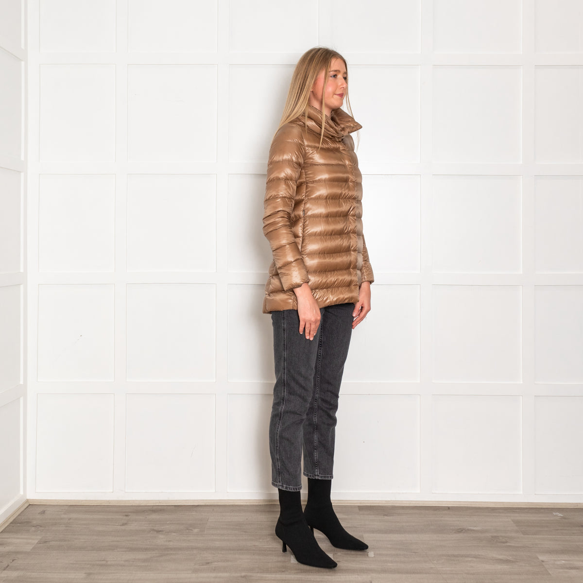 Herno Iconico Gold Brown Puffer Shell Jacket