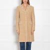 Boutique Moschino Beige Boucle Coat with Stitch Edge Detail