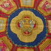Hermes Poste Et Cavalerie Silk Blue And Gold Scarf