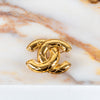 Chanel Gold Quilt Effect CC Brooch