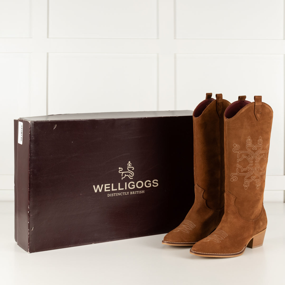 Welligoggs Tan Suede Beth Cowboy Boots