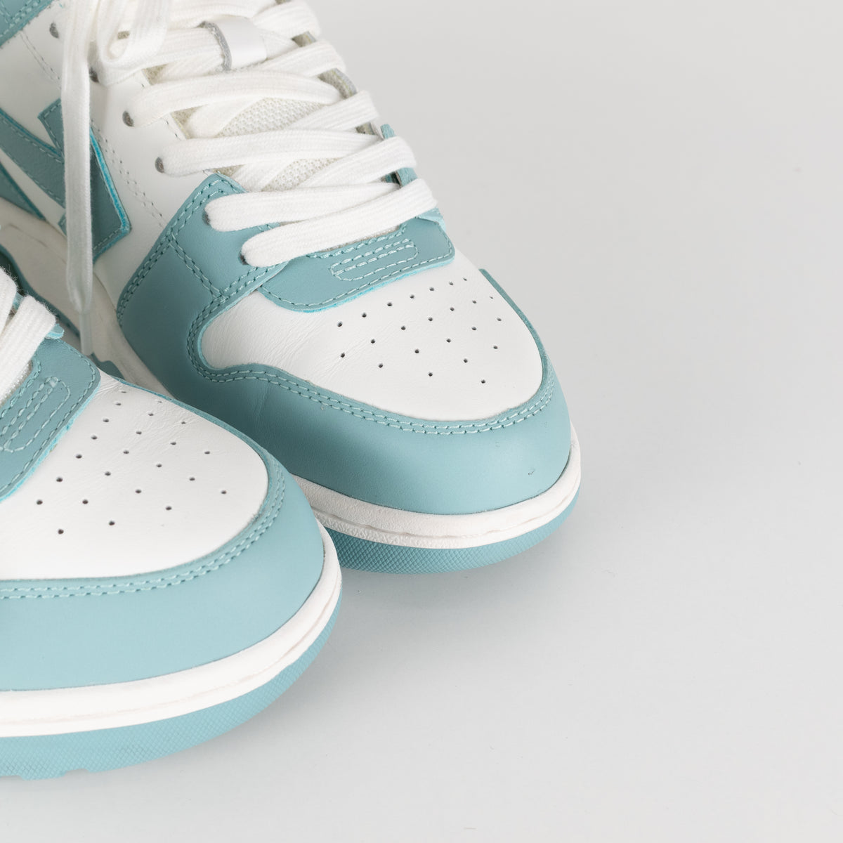 Off White Teal Out Of Office Sartorial Stitiching Trainers