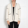 Maje Cream Cardigan with Black Trim