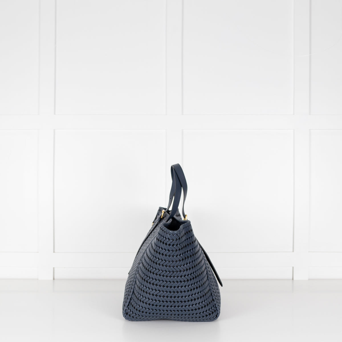 Anya Hindmarch Navy Neeson Large Leather Tote