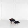 Malone Souliers Maureen Navy Suede Mules With Silver Straps
