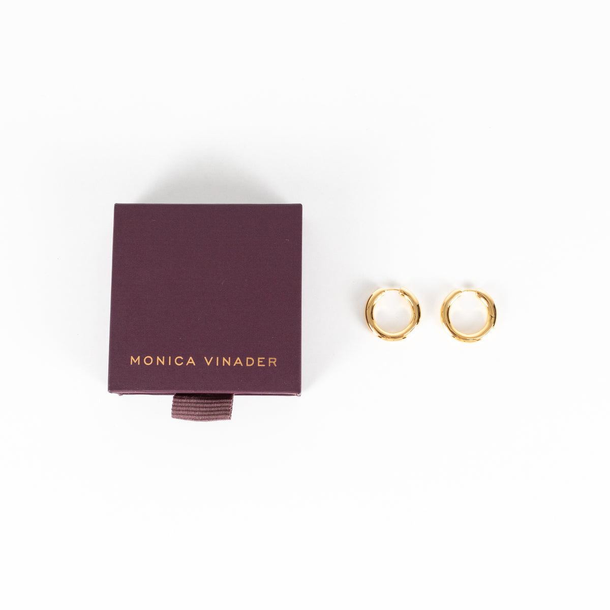 Monica Vinader Gold Tone Chunky Hoop Earrings