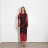 Loewe Red and Black Printed Sheer Dress