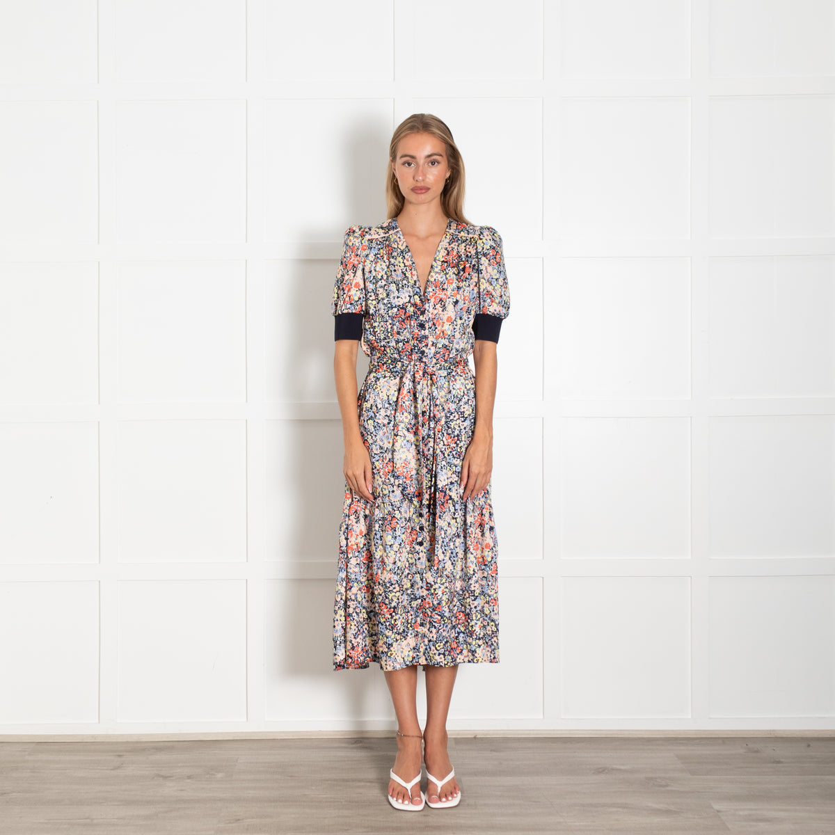 Me+Em Multicoloured Floral Dress with Belt