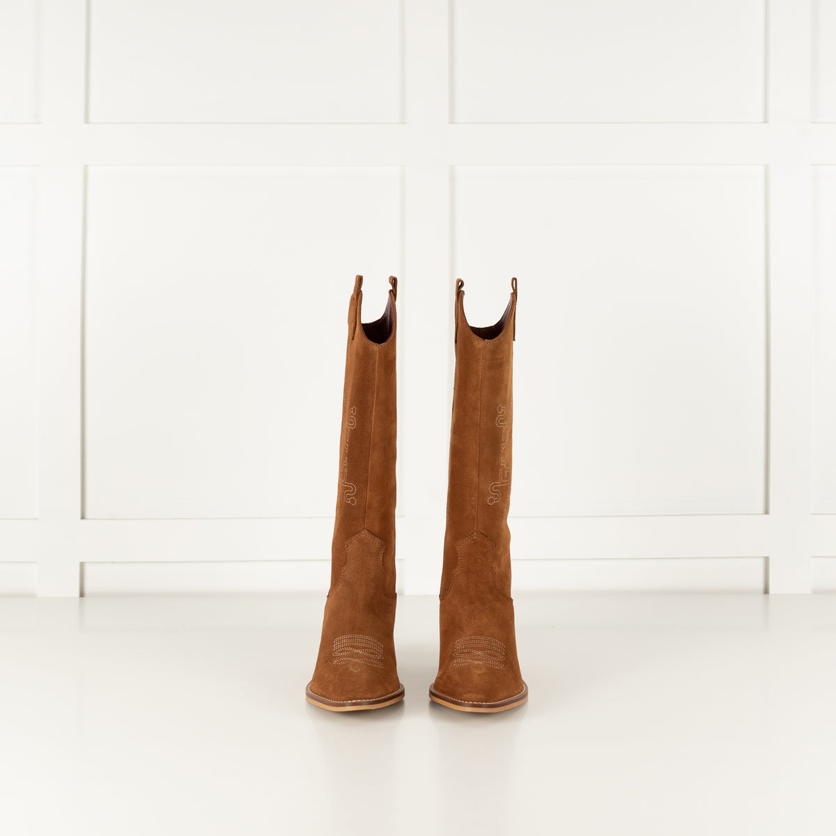 Welligoggs Tan Suede Beth Cowboy Boots
