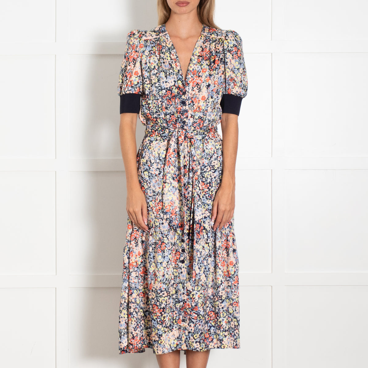 Me+Em Multicoloured Floral Dress with Belt