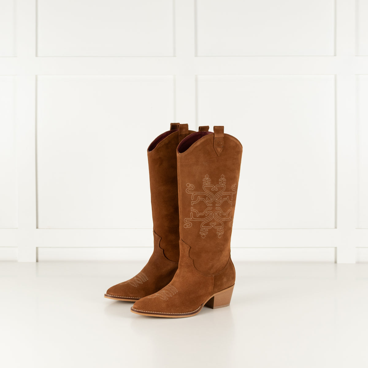 Welligoggs Tan Suede Beth Cowboy Boots