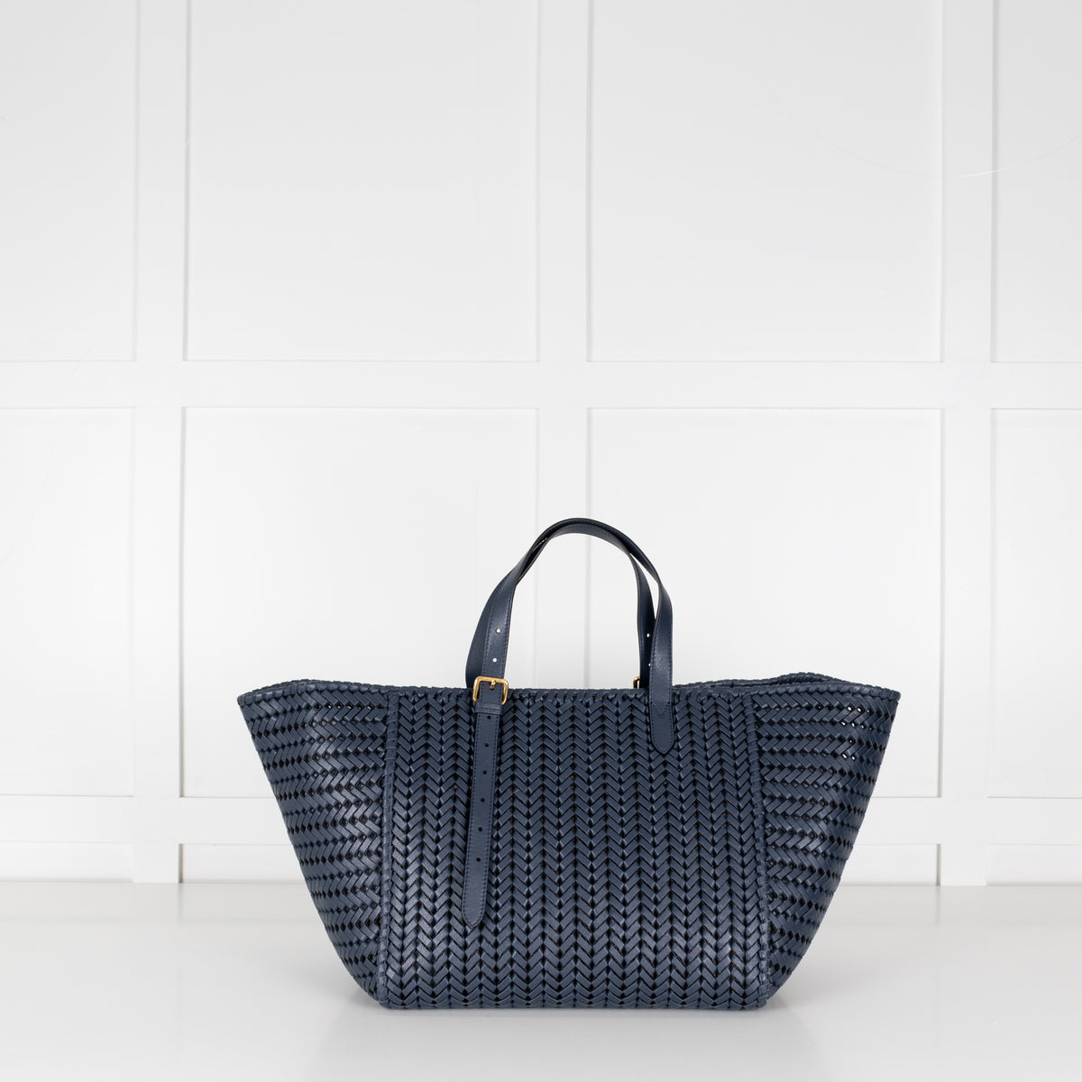 Anya Hindmarch Navy Neeson Large Leather Tote