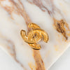 Chanel Gold Quilt Effect CC Brooch