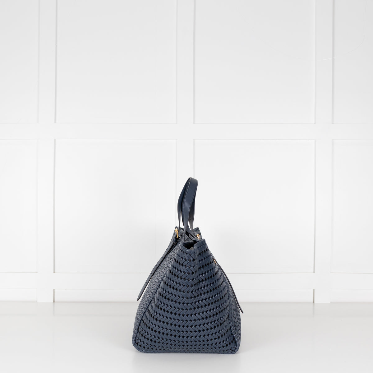 Anya Hindmarch Navy Neeson Large Leather Tote