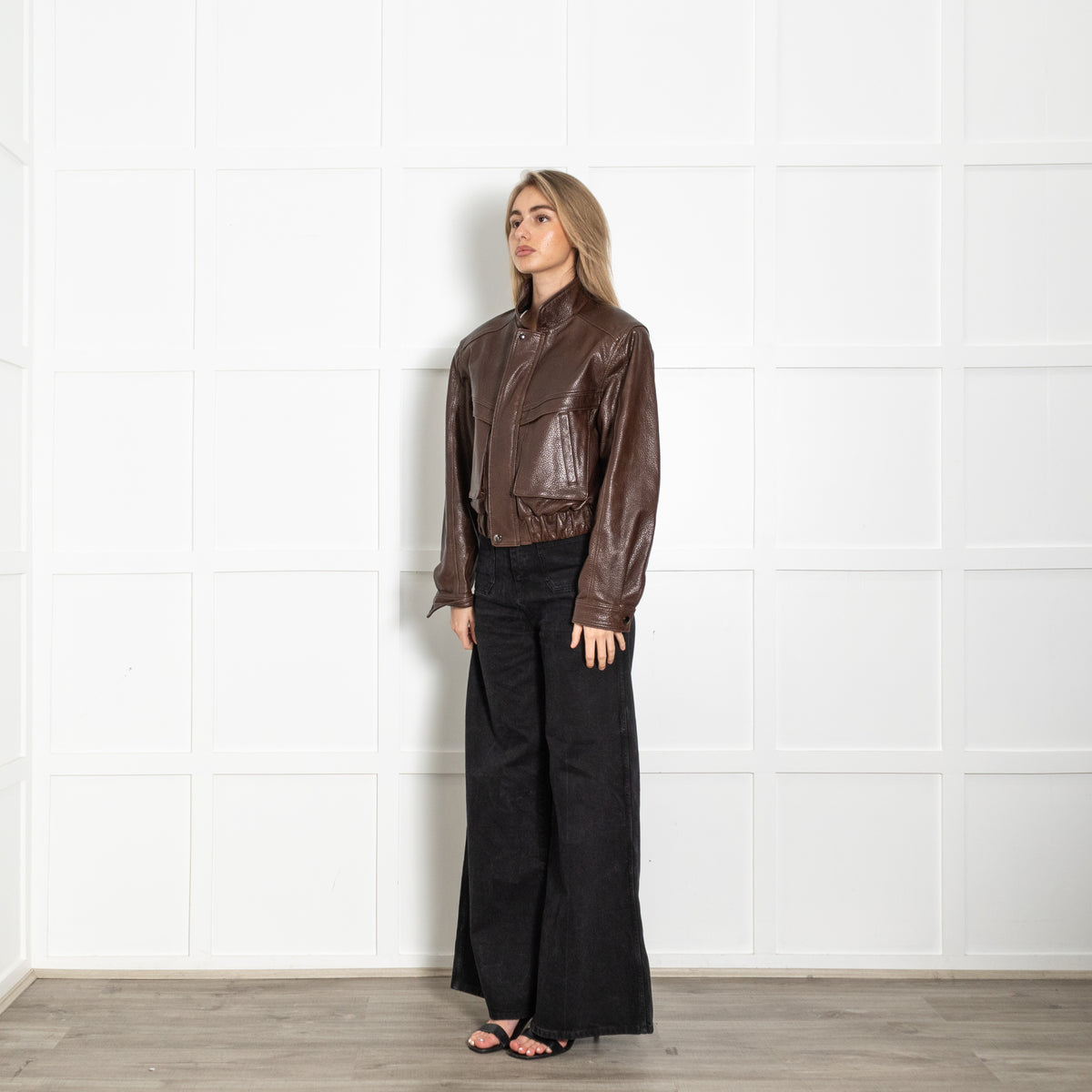 L Cuppini Brown The Becky Pebble Leather Jacket