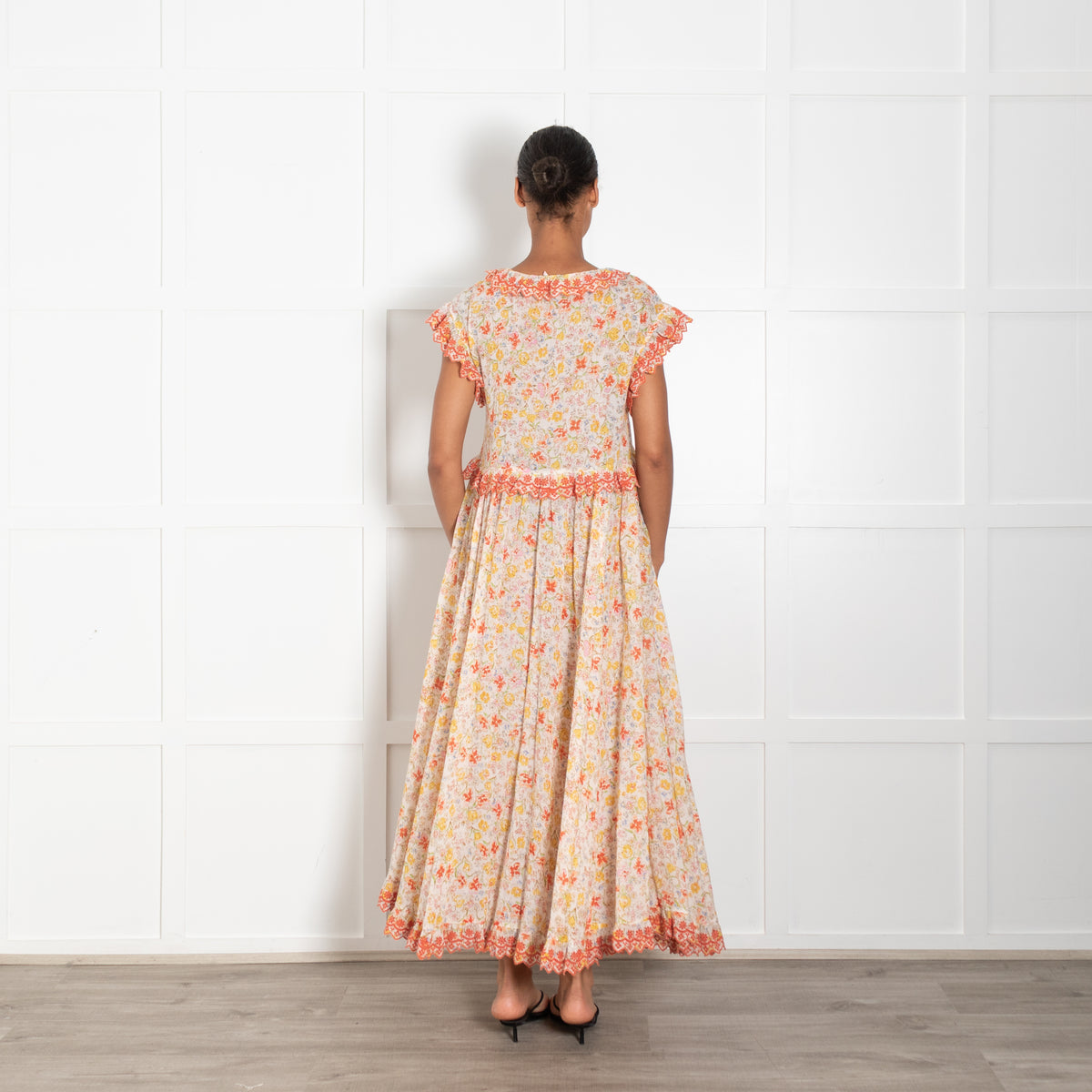 Free People Melania  Orange Cotton Maxi Dress