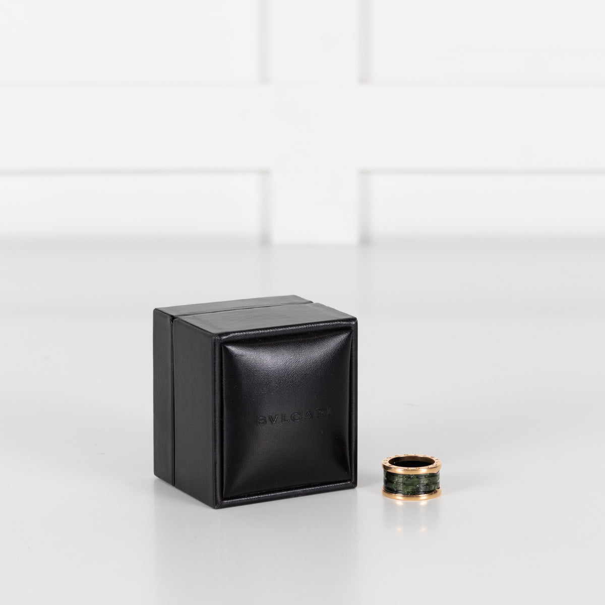 Bvlgari Green Ceramic & 18k Yellow Gold B.Zero Ring