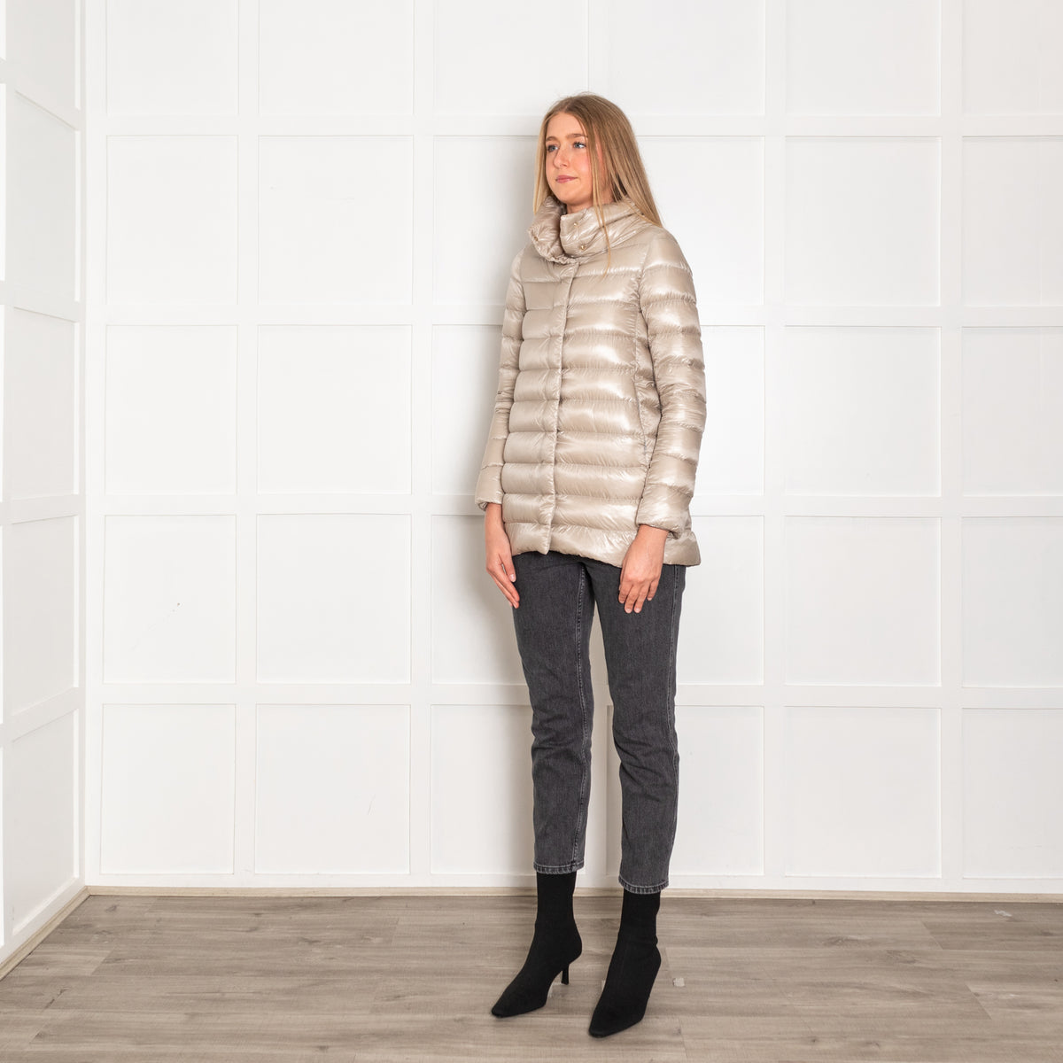 Herno Iconico Beige Puffer Shell Jacket