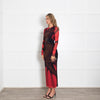 Loewe Red and Black Printed Sheer Dress