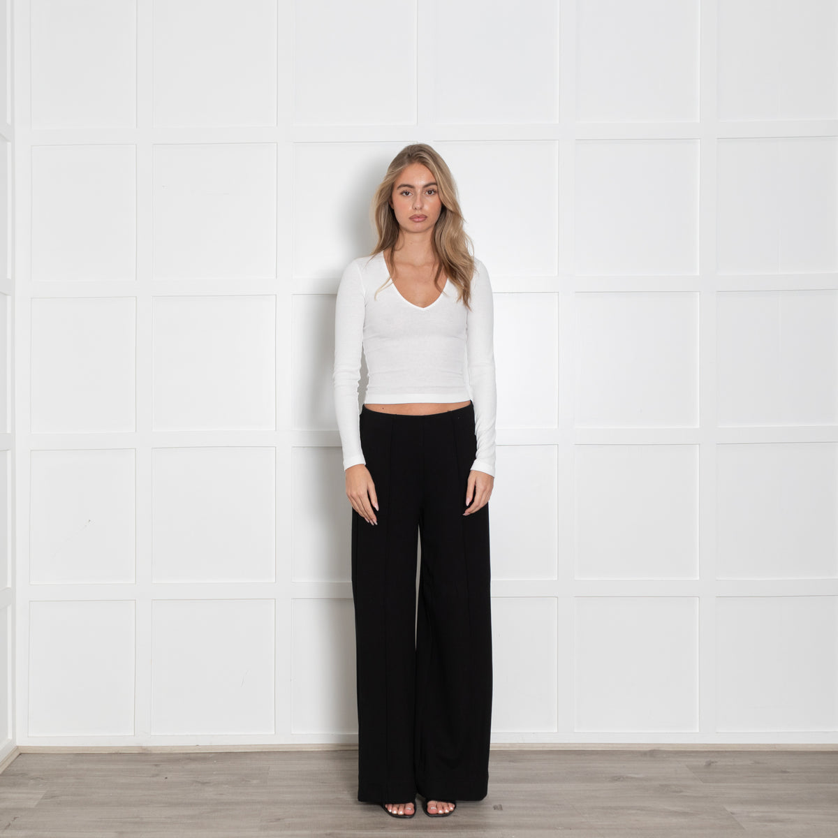 Me + Em Black Stretch Trousers With Side Concealed  Zip