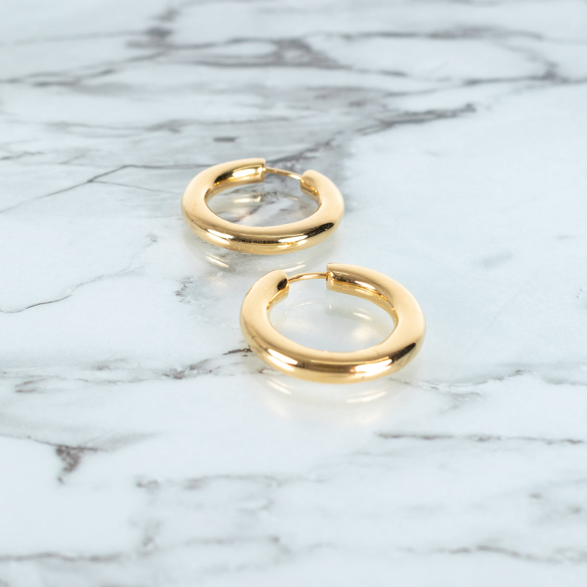 Monica Vinader Gold Tone Chunky Hoop Earrings