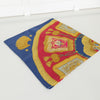 Hermes Poste Et Cavalerie Silk Blue And Gold Scarf