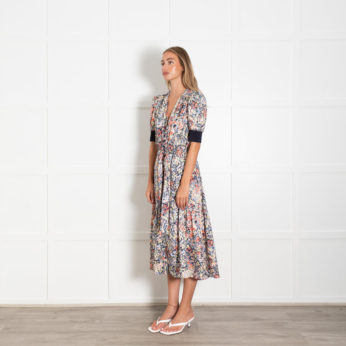 Me+Em Multicoloured Floral Dress with Belt