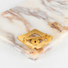 Chanel Gold Plated CC Square Brooch