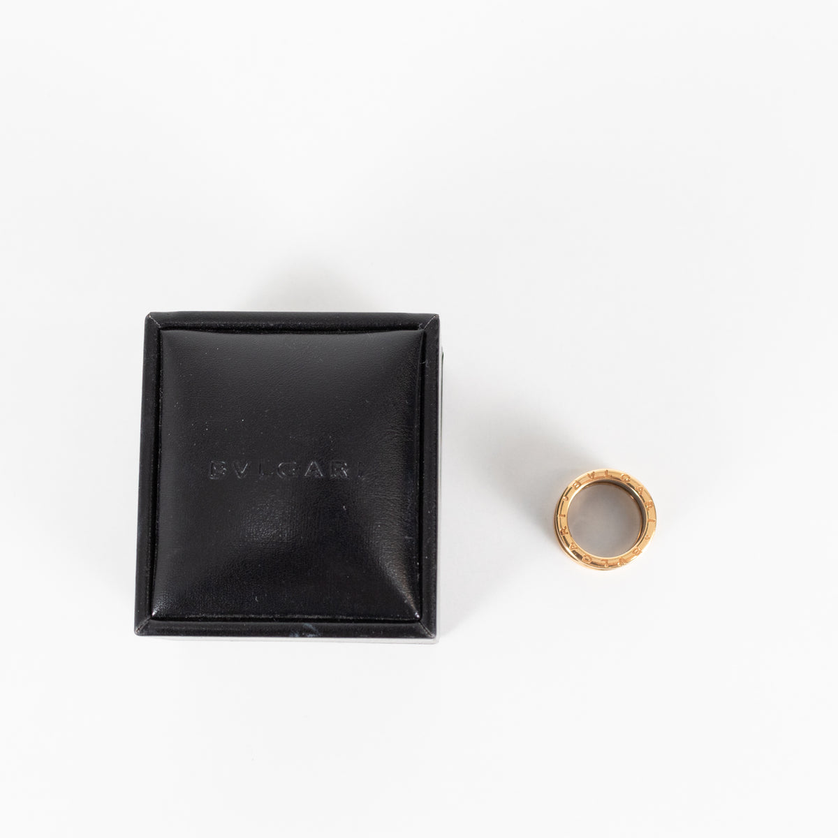 Bvlgari Green Ceramic & 18k Yellow Gold B.Zero Ring