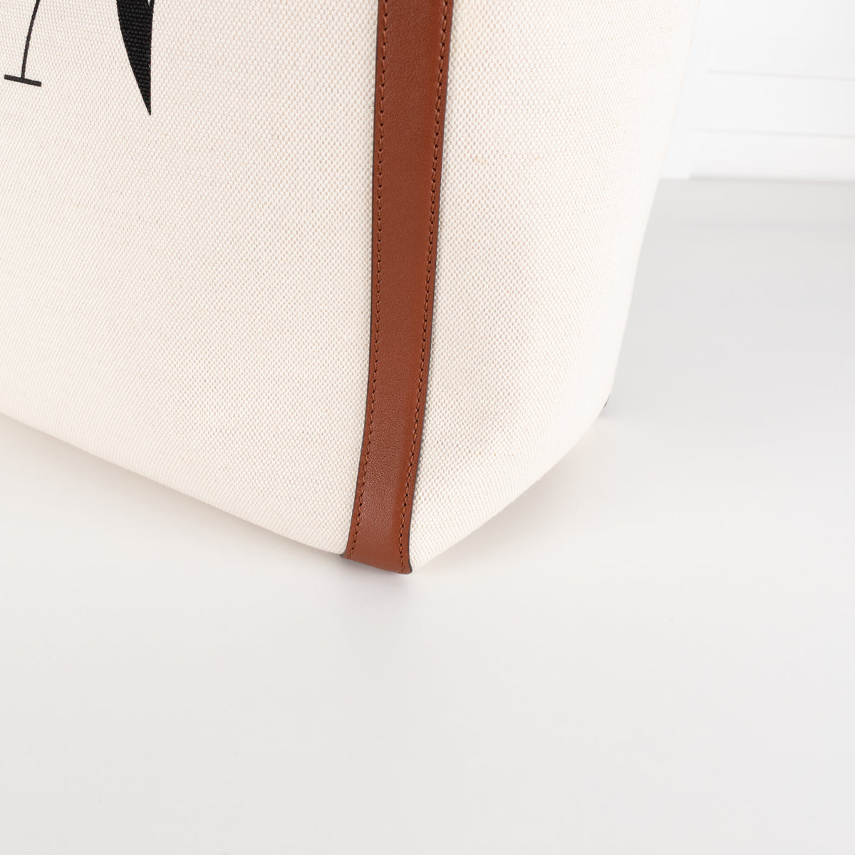 Valentino Off White Brown Canvas And Leather Large Rockstud VLTN Tote