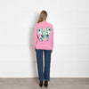 Queene & Belle Pink Multi Butterfly Back Cashmere Cardigan
