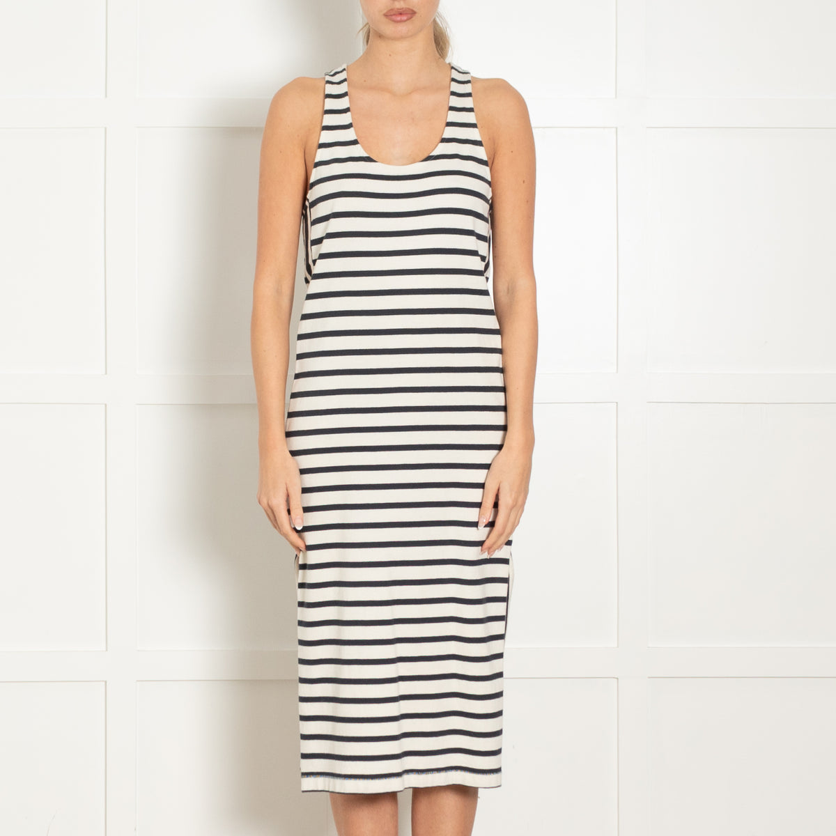 Rag & Bone Blue And White Breton Stripe Sleeveless Dress
