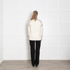 Maje Cream Cardigan with Black Trim