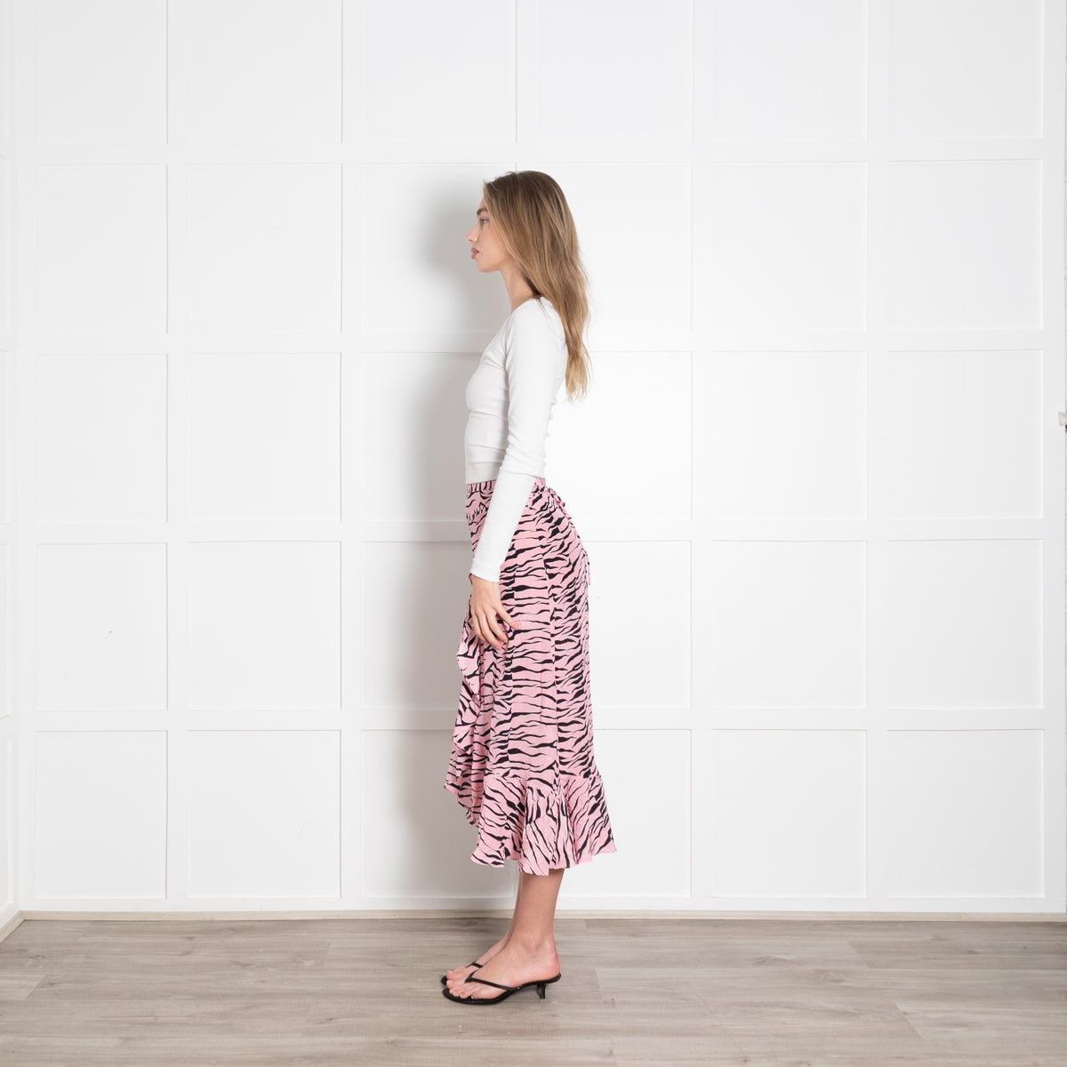 Rixo Pink and Black Zebra Skirt