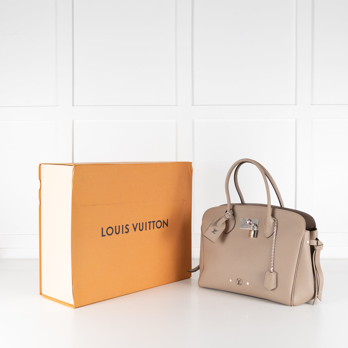 Louis Vuitton Taupe Leather Milla MM Bag