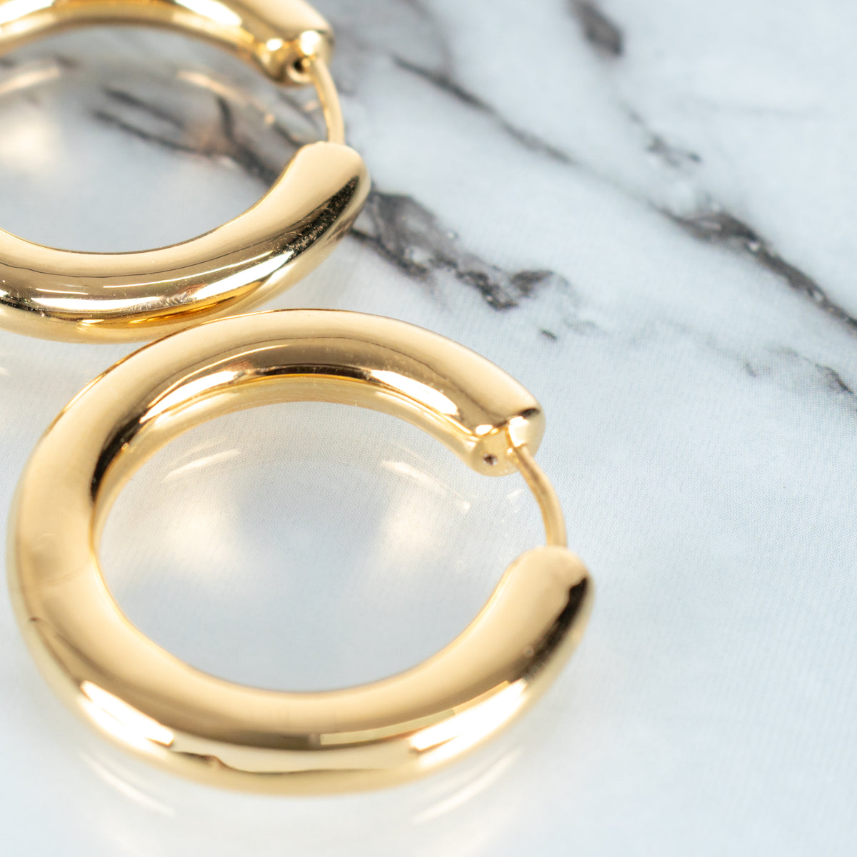 Monica Vinader Gold Tone Chunky Hoop Earrings