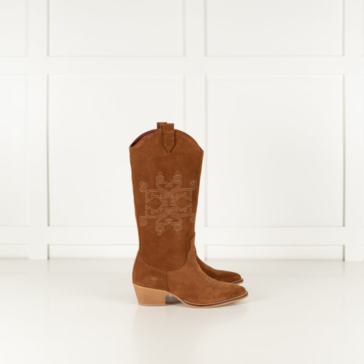 Welligoggs Tan Suede Beth Cowboy Boots