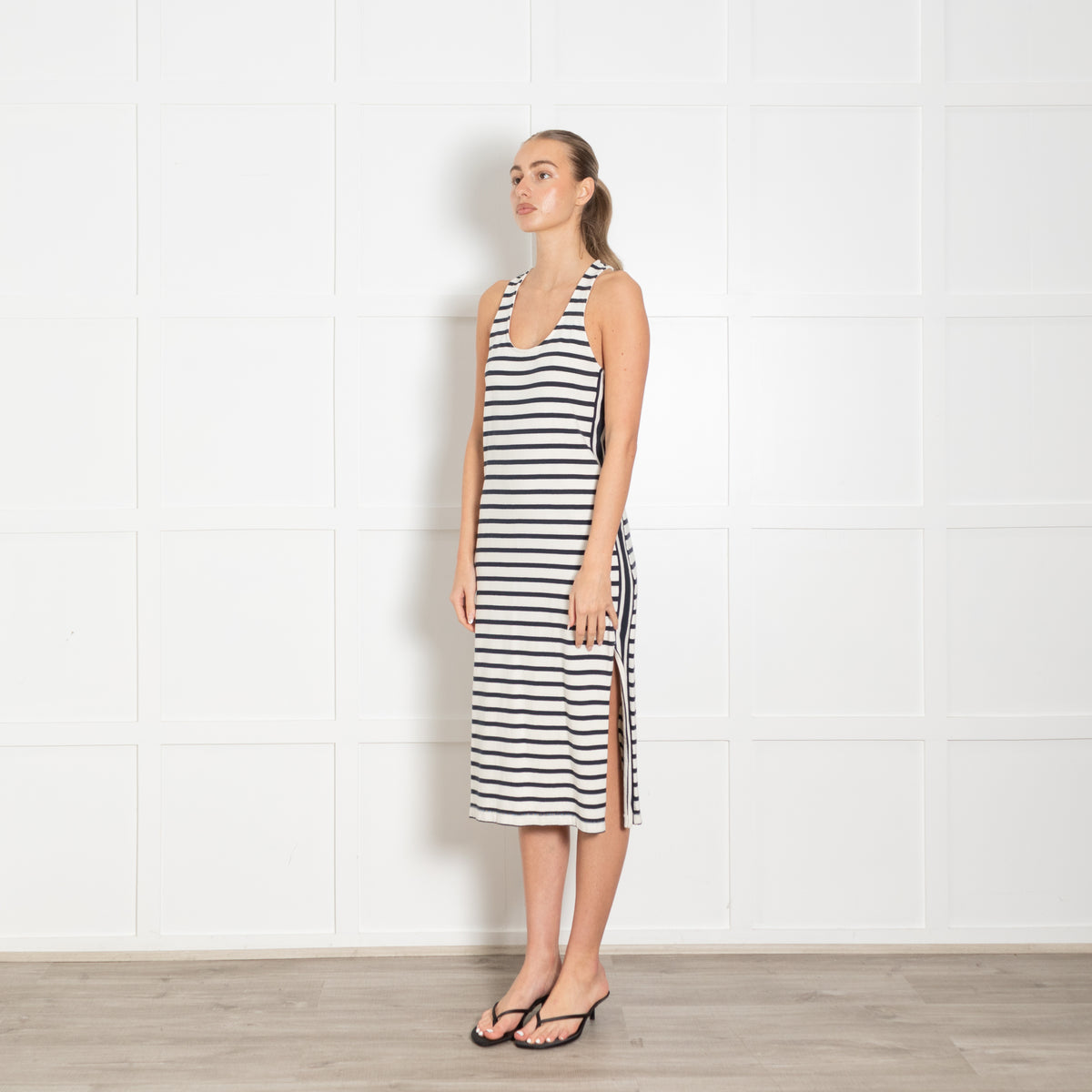 Rag & Bone Blue And White Breton Stripe Sleeveless Dress